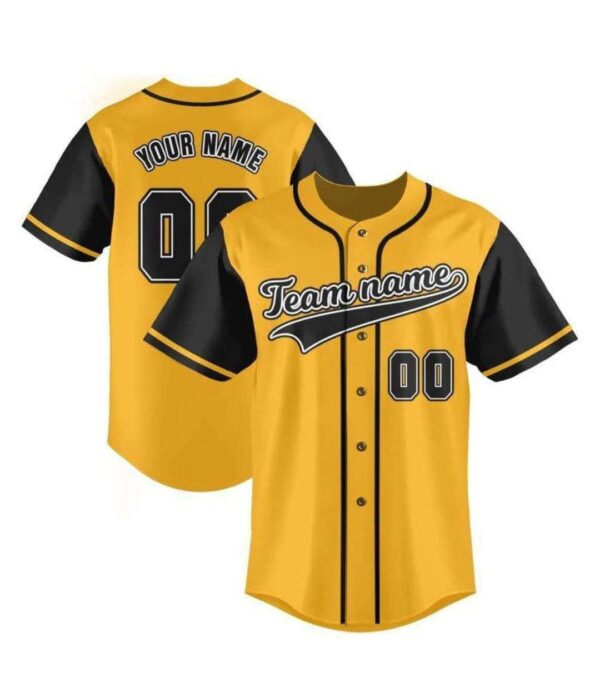 Yellow & Black Customizable baseball T-Shirt