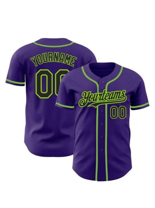 Purple & Green Customizable baseball T-Shirt